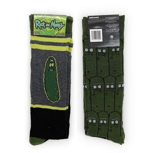 Rick and Morty Crew Socks Mens Womens Pickle Rick Black Green adult swim Gift